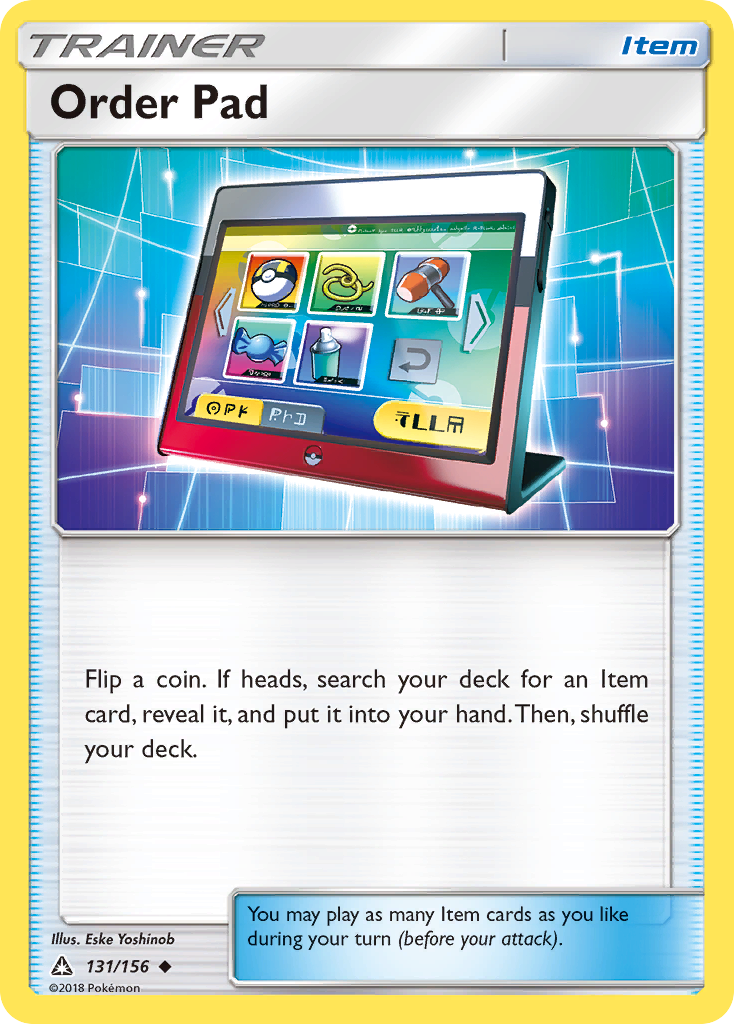 Order Pad Pokémon card