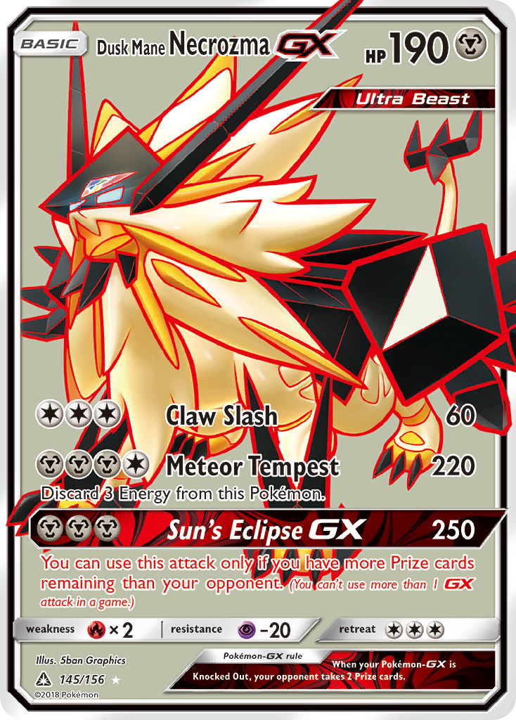 Dusk Mane Necrozma GX Pokémon card