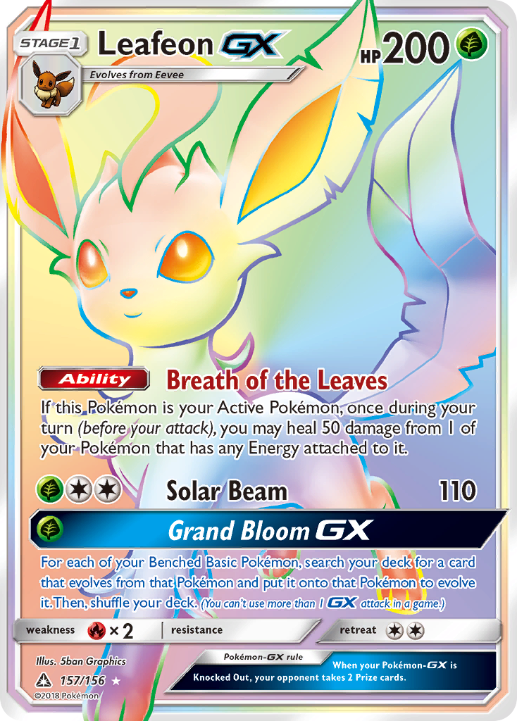 Leafeon GX Pokémon card