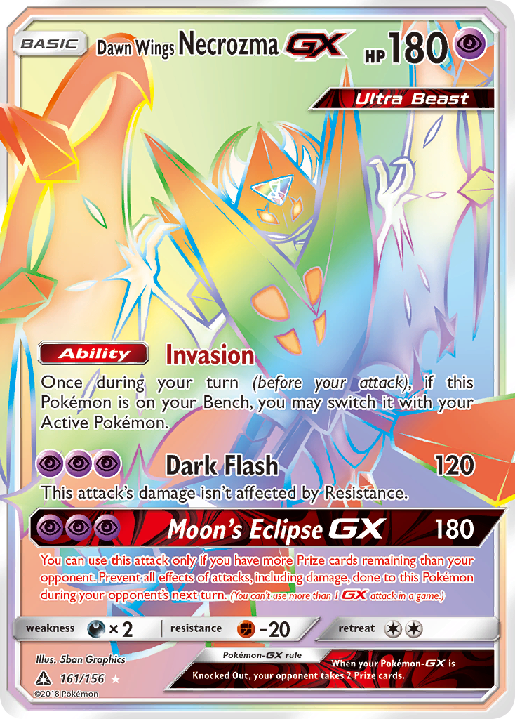 Dawn Wings Necrozma GX Pokémon card