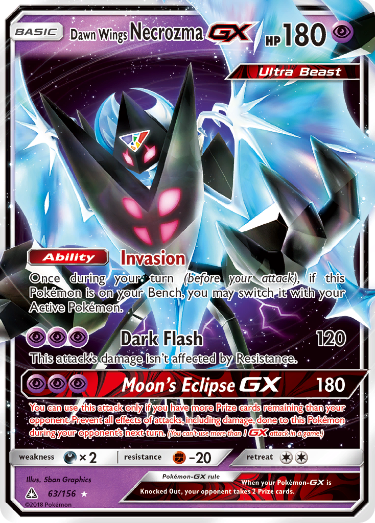 Dawn Wings Necrozma GX Pokémon card