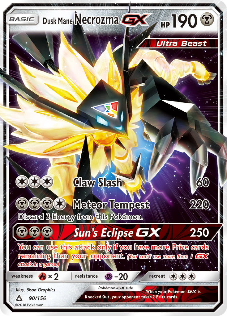 Dusk Mane Necrozma GX Pokémon card