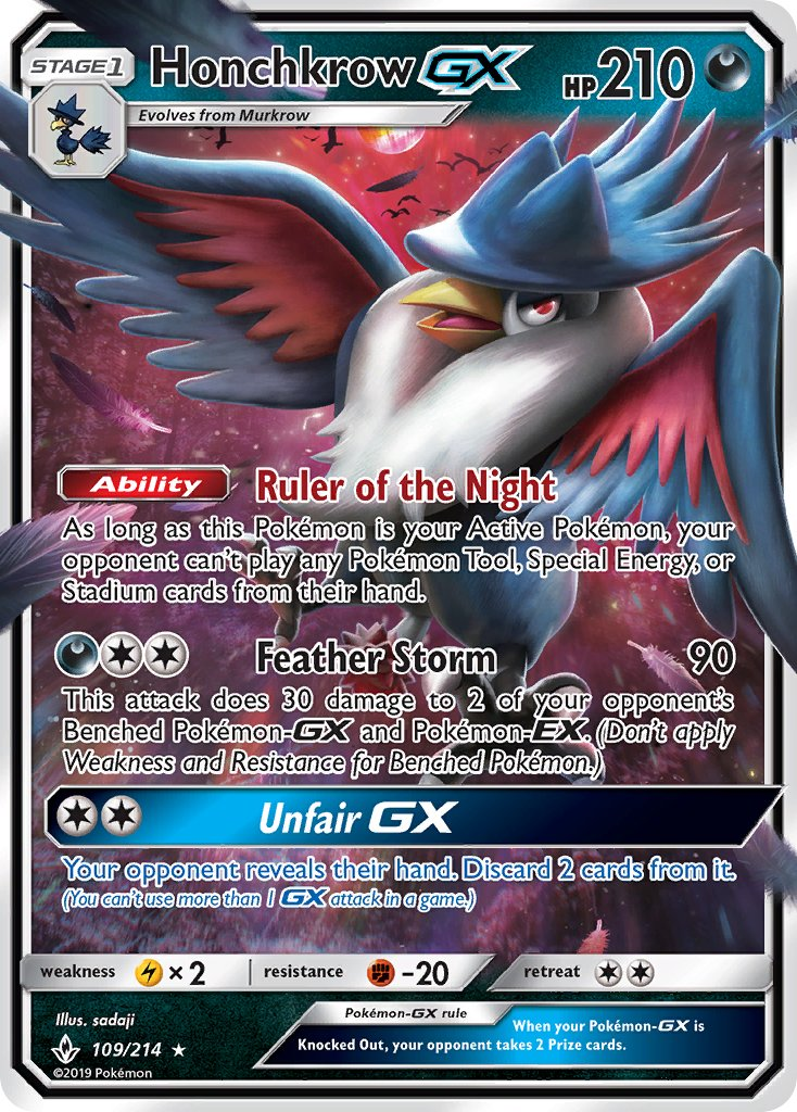 Honchkrow GX Pokémon card