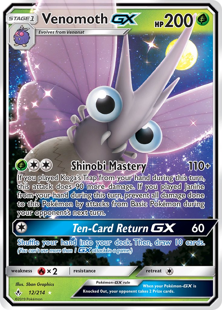 Venomoth GX Pokémon card