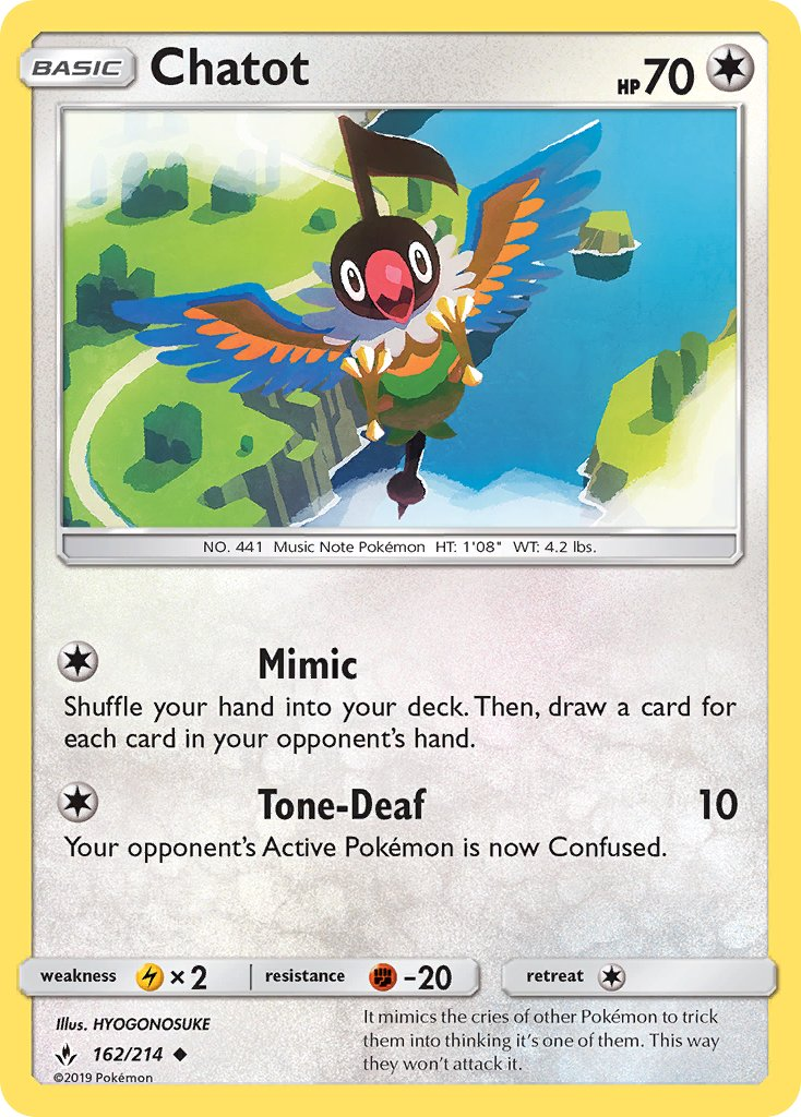 Chatot Pokémon card