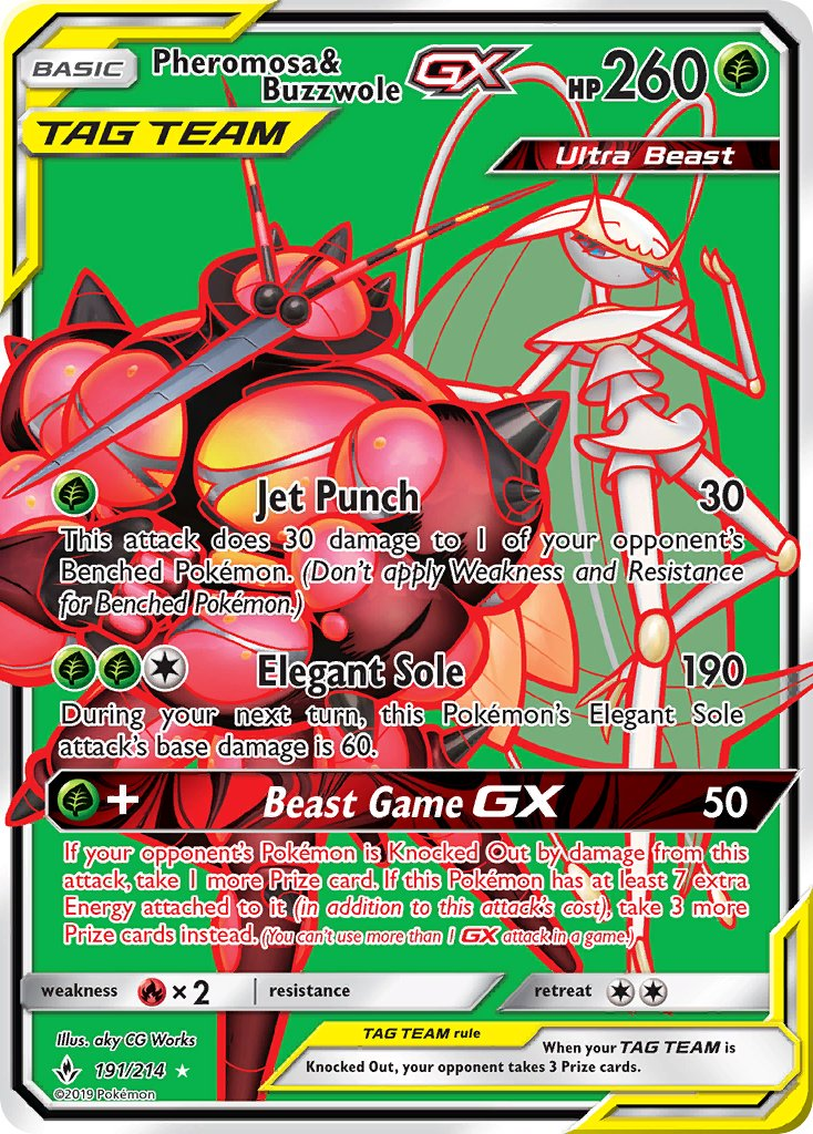 Pheromosa & Buzzwole Tag Team GX Pokémon card