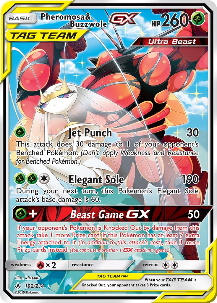 Pheromosa & Buzzwole Tag Team GX Pokémon card