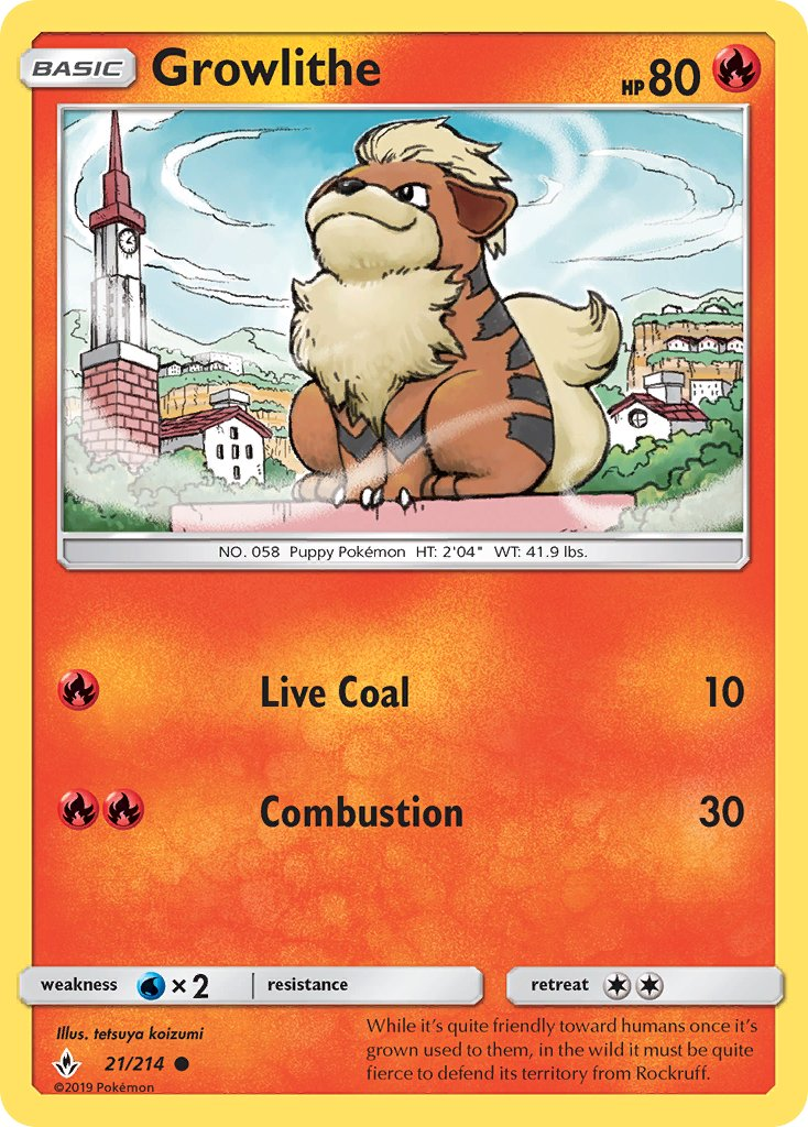 Growlithe Pokémon card