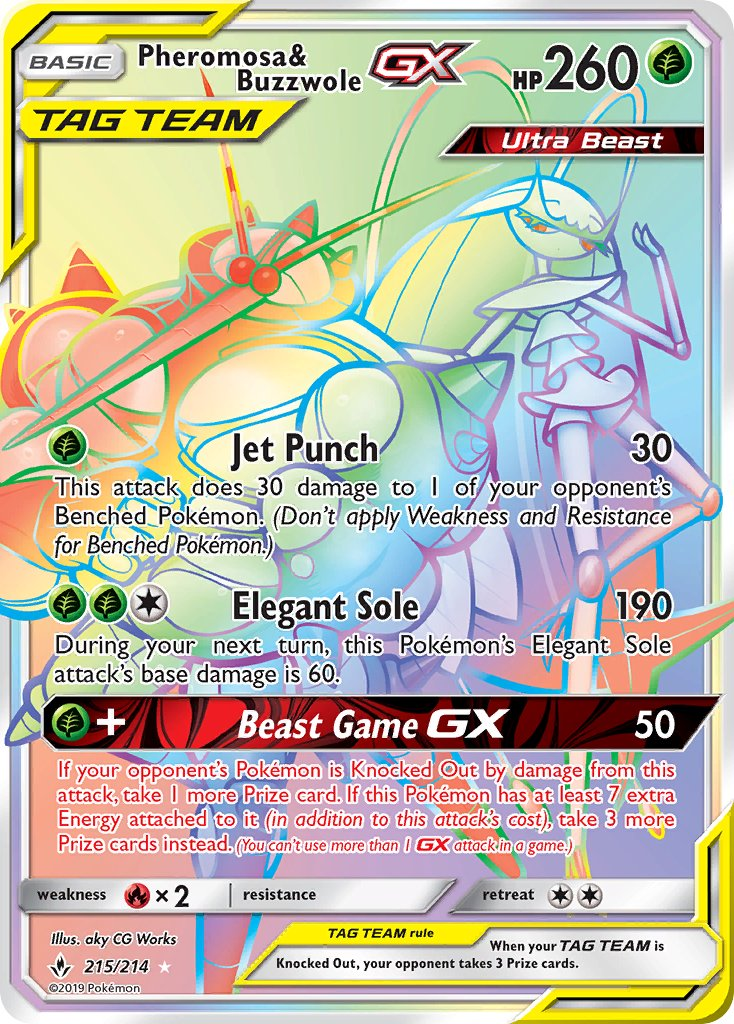 Pheromosa & Buzzwole Tag Team GX Pokémon card