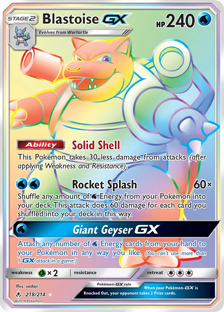 Blastoise GX Pokémon card