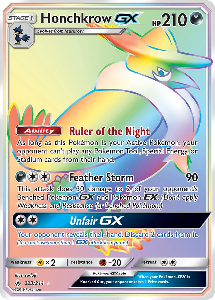 Honchkrow GX Pokémon card