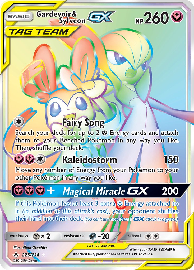 Gardevoir & Sylveon Tag Team GX Pokémon card