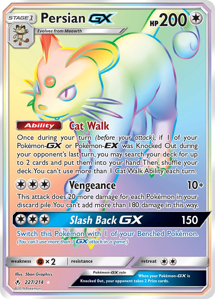 Persian GX Pokémon card