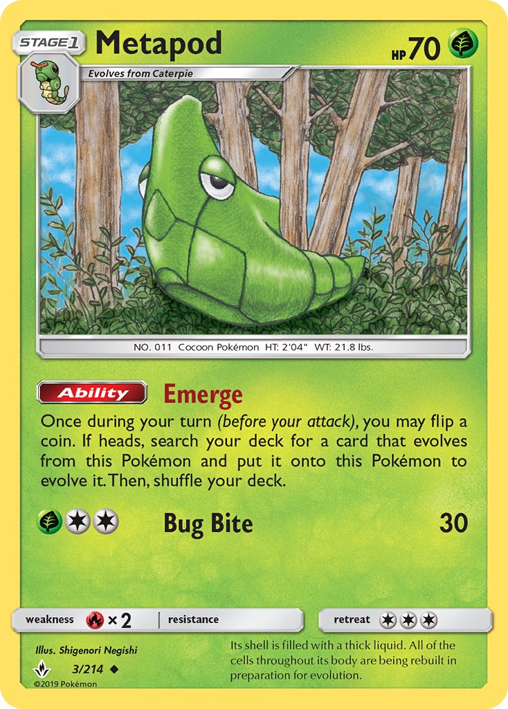 Metapod Pokémon card