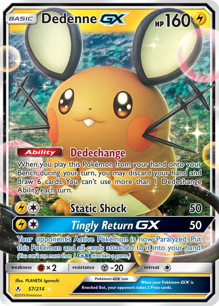 Dedenne GX Pokémon card