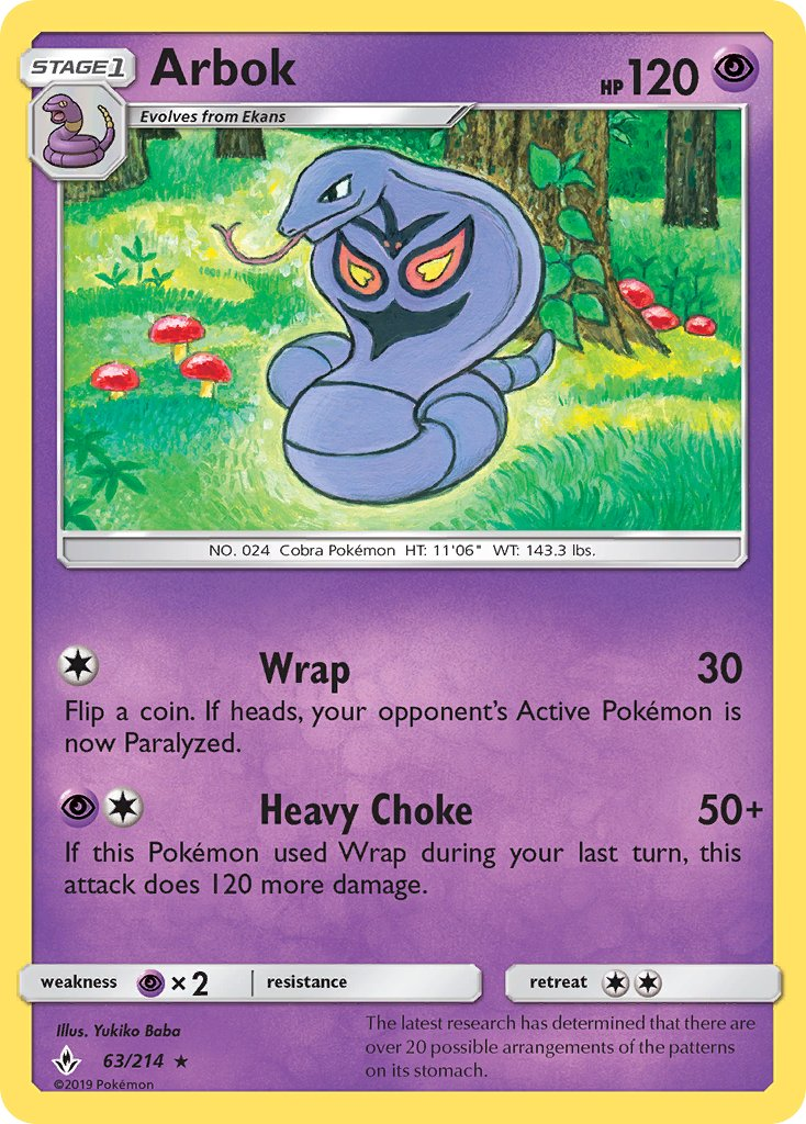Arbok Pokémon card