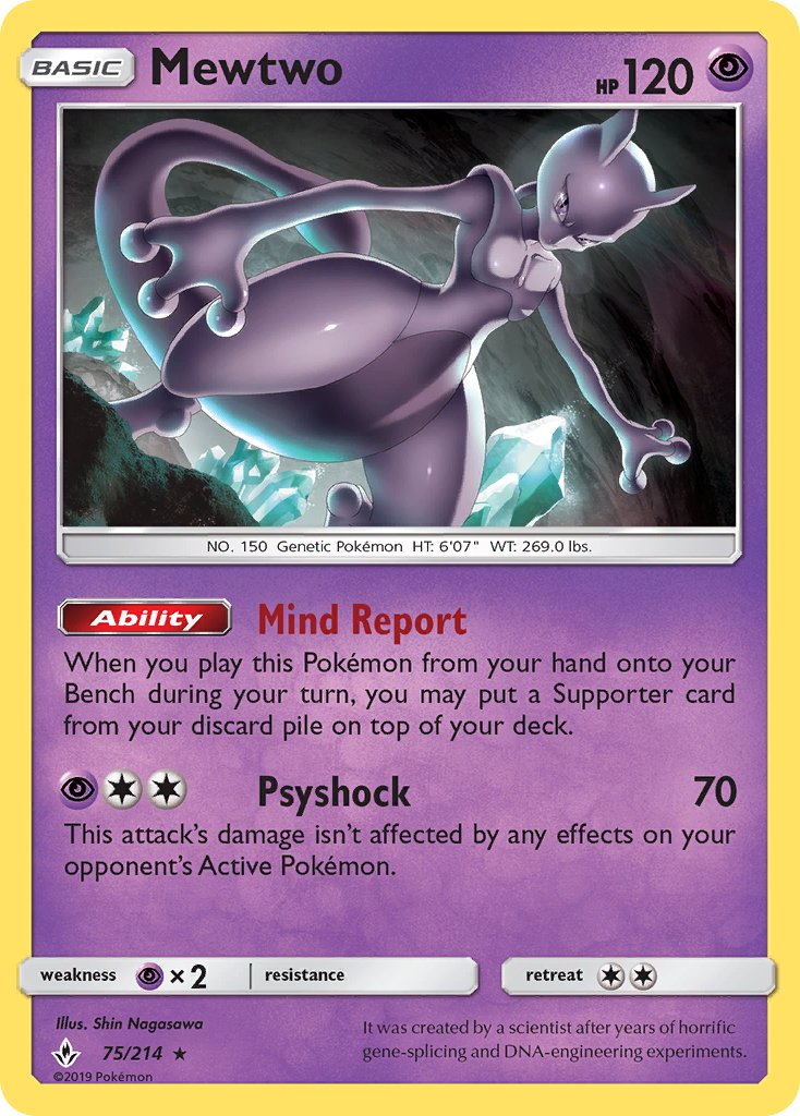 Mewtwo Pokémon card