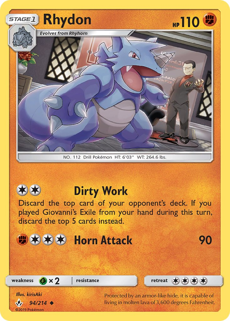 Rhydon Pokémon card