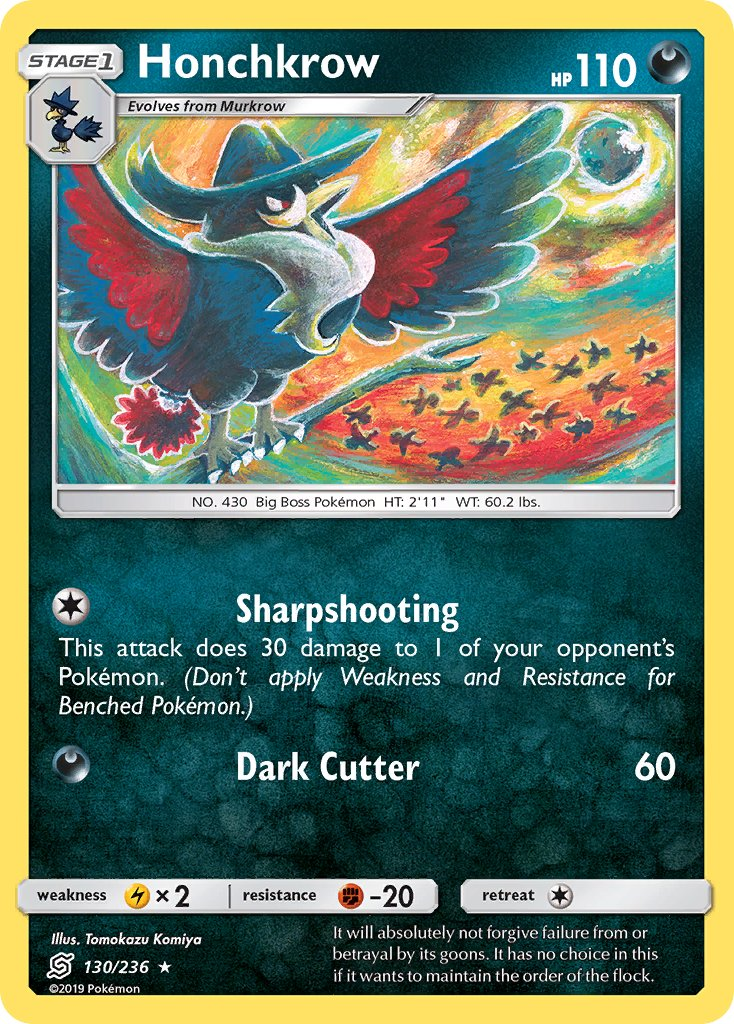Honchkrow Pokémon card