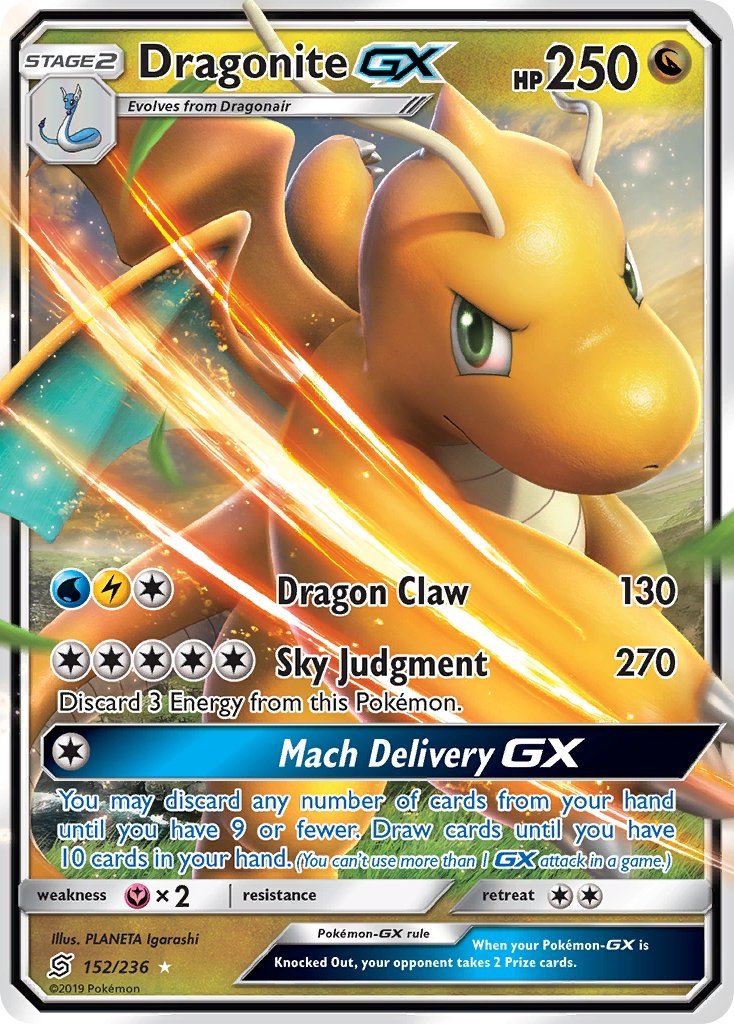 Dragonite GX Pokémon card