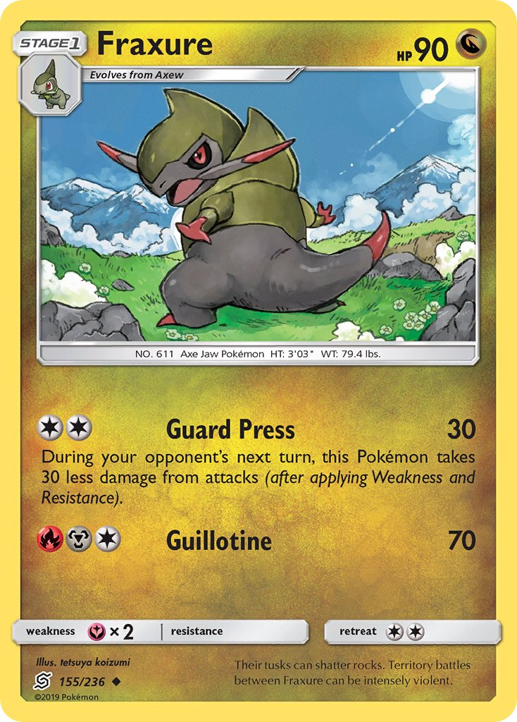 Fraxure Pokémon card
