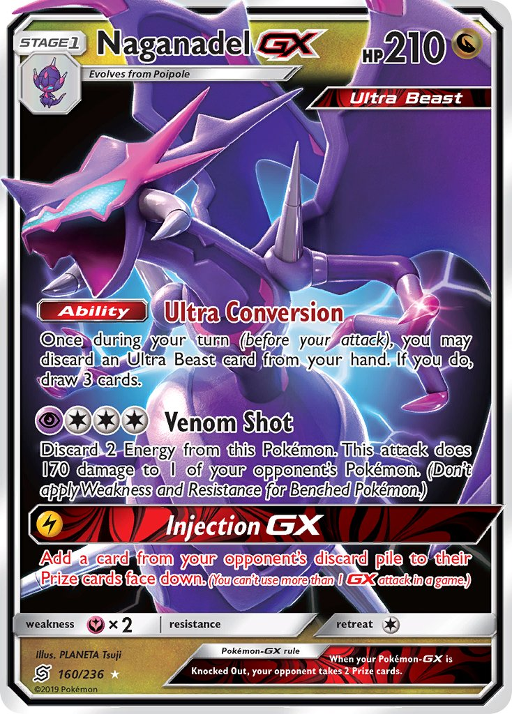 Naganadel GX Pokémon card