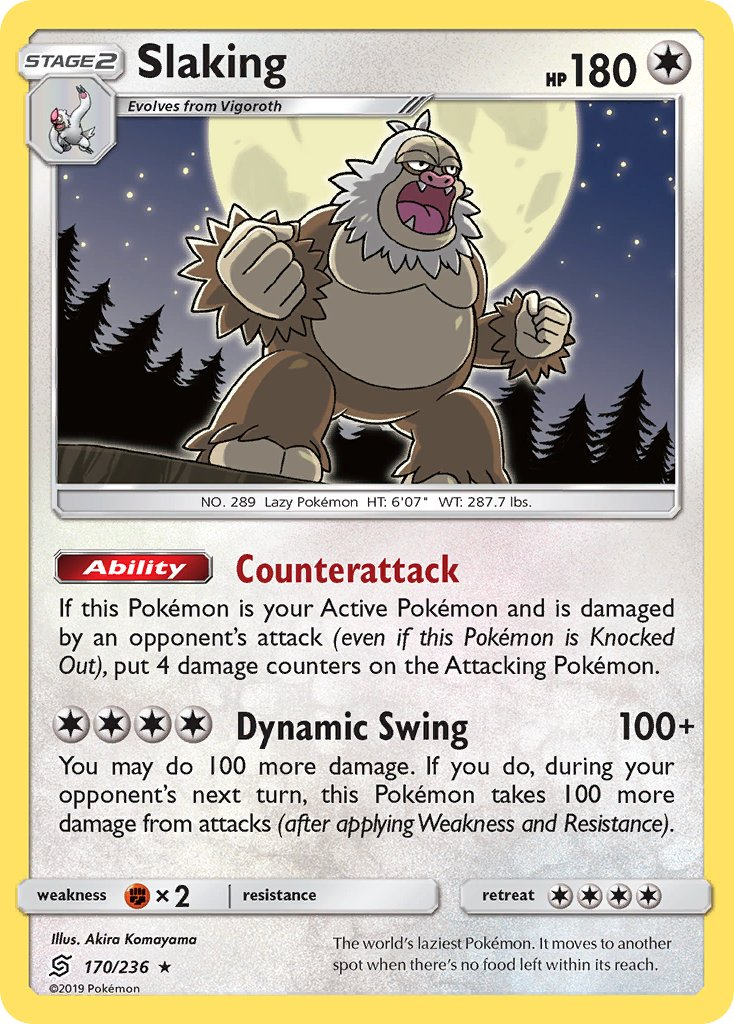 Slaking Pokémon card