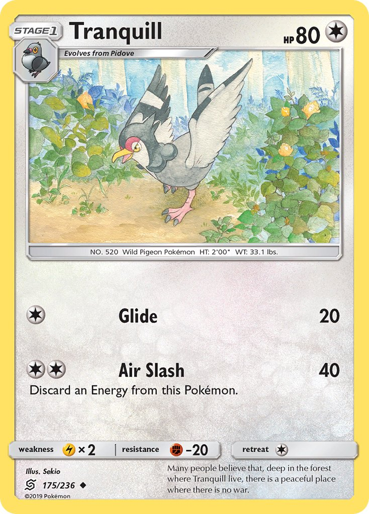 Tranquill Pokémon card