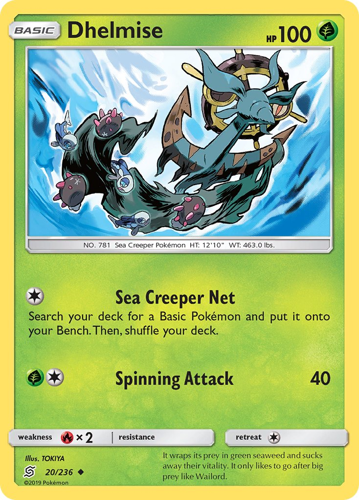 Dhelmise Pokémon card