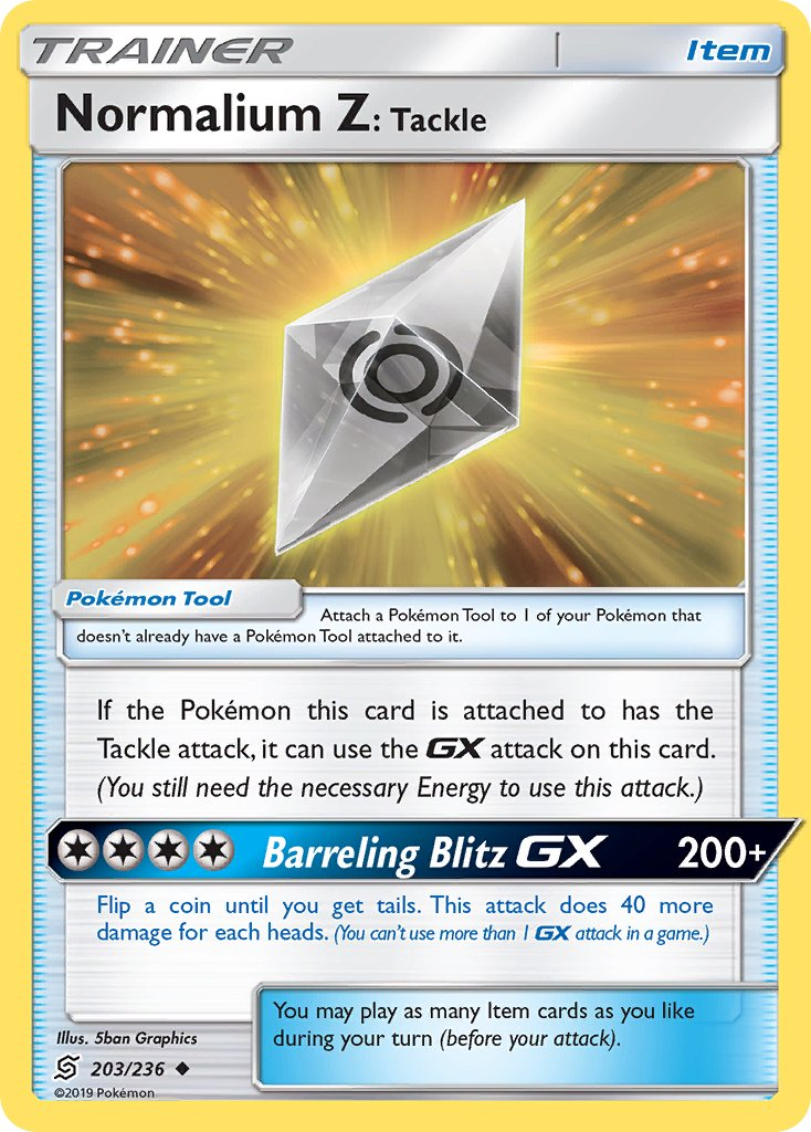 Normalium Z: Tackle Pokémon card