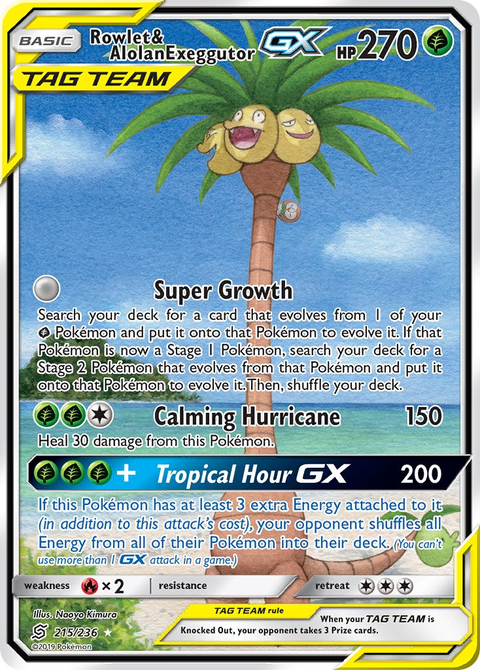 Rowlet & Alolan Exeggutor Tag Team GX