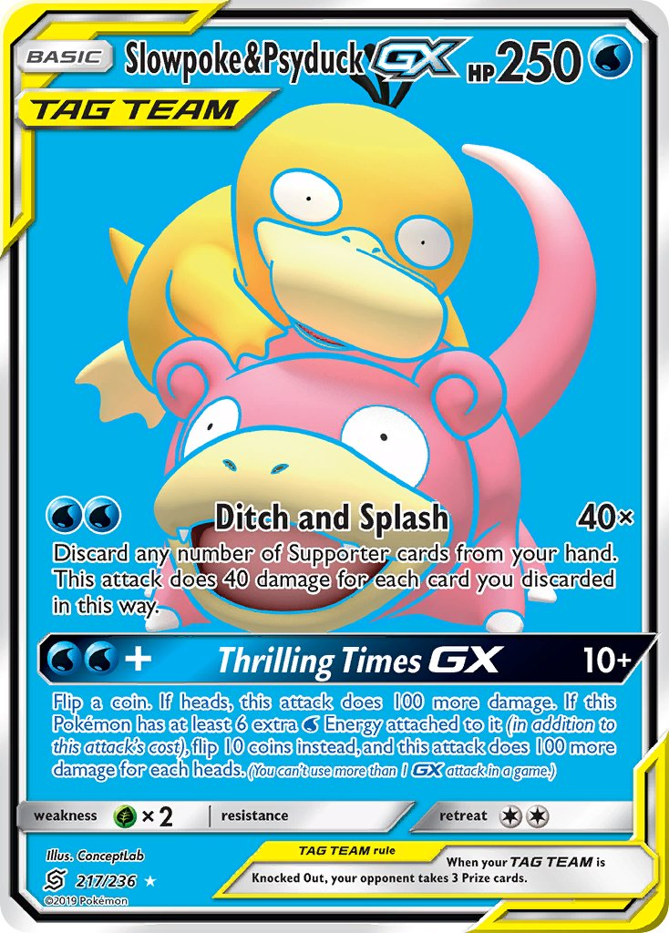 Slowpoke & Psyduck Tag Team GX Pokémon card