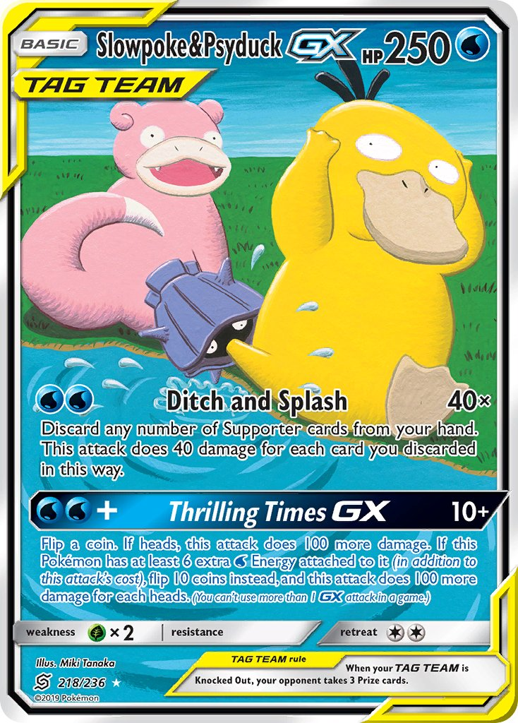 Slowpoke & Psyduck Tag Team GX Pokémon card