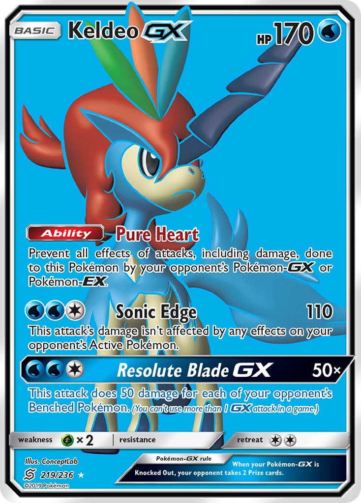 Keldeo GX Pokémon card