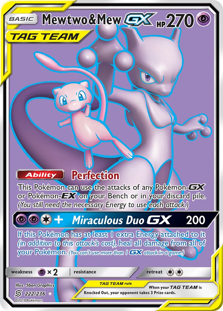 Mewtwo & Mew Tag Team GX Pokémon card