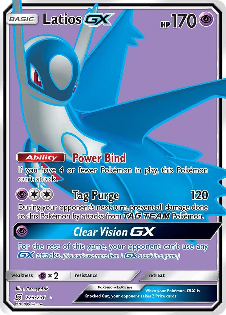 Latios GX Pokémon card