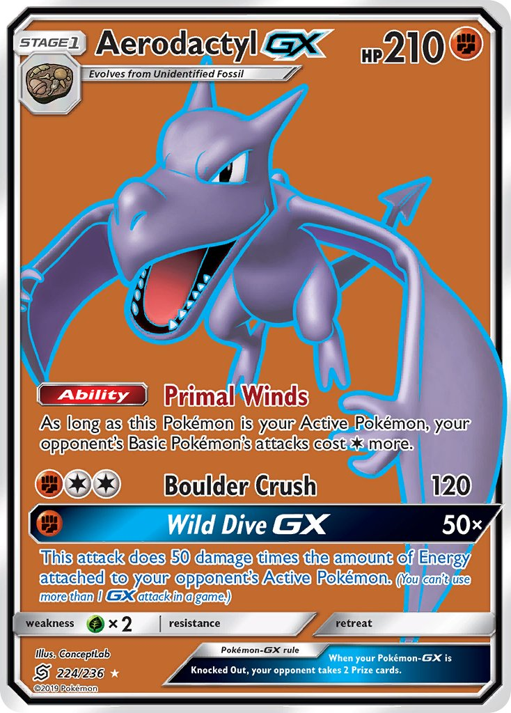 Aerodactyl GX Pokémon card