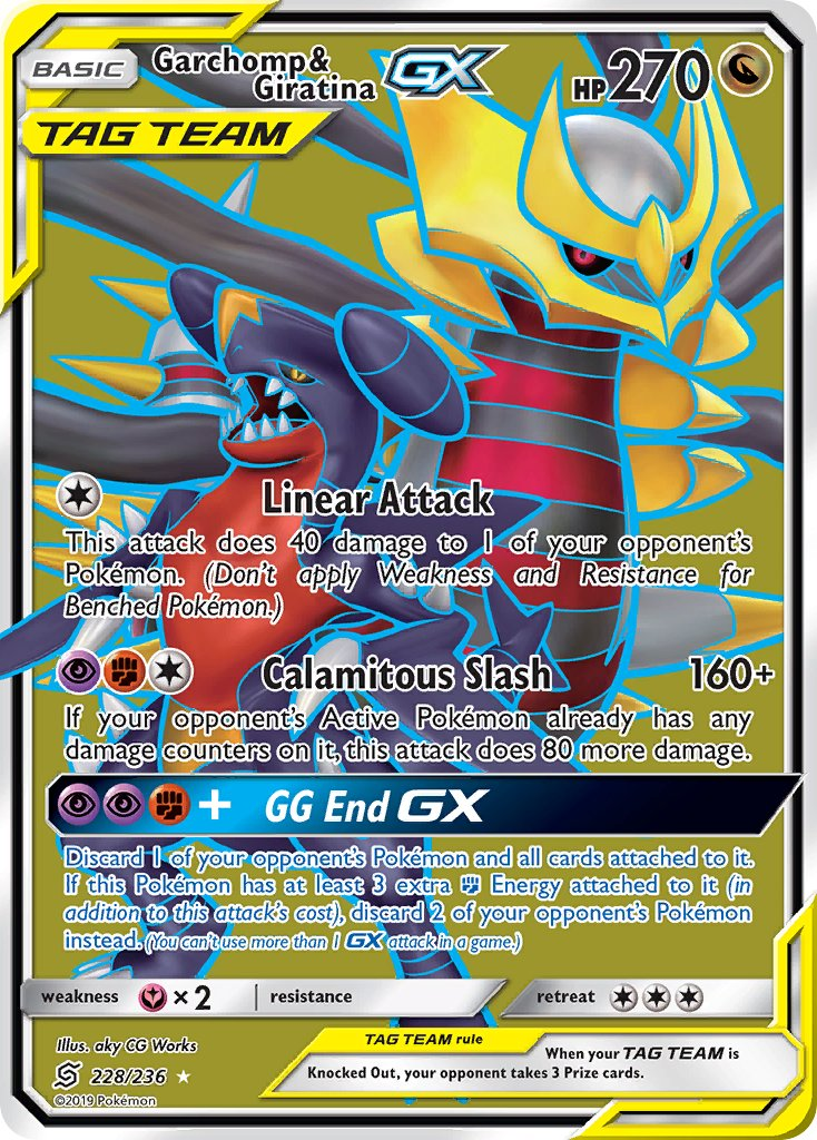 Garchomp & Giratina Tag Team GX Pokémon card