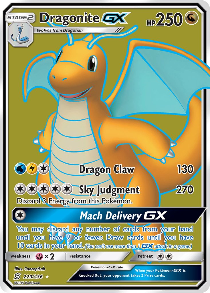 Dragonite GX Pokémon card