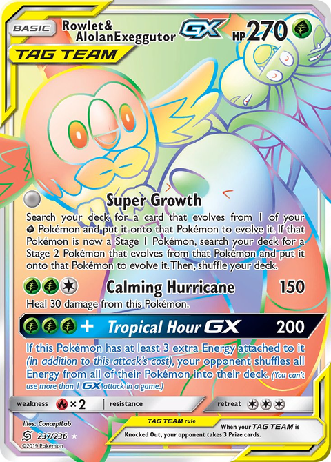 Rowlet & Alolan Exeggutor Tag Team GX