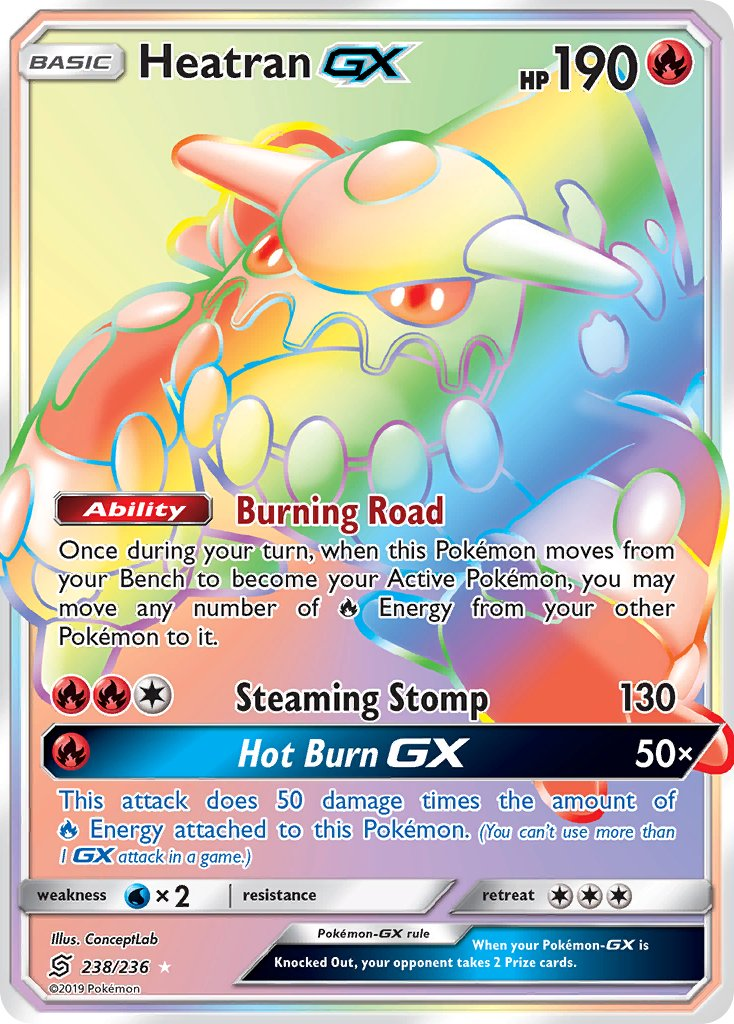 Heatran GX Pokémon card
