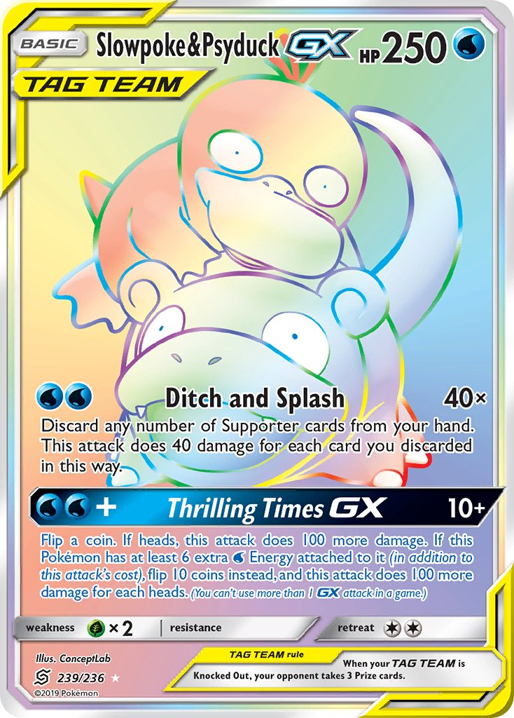 Slowpoke & Psyduck Tag Team GX Pokémon card