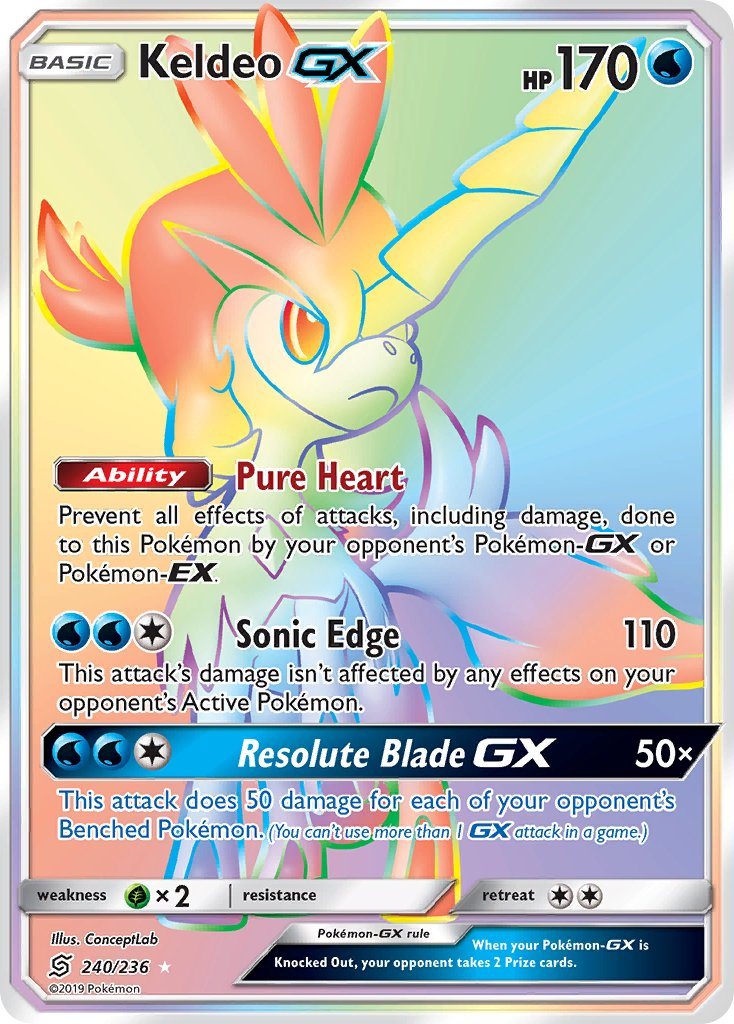 Keldeo GX Pokémon card
