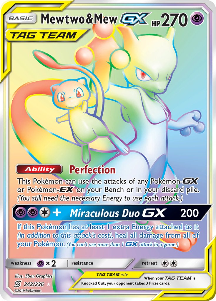 Mewtwo & Mew Tag Team GX Pokémon card