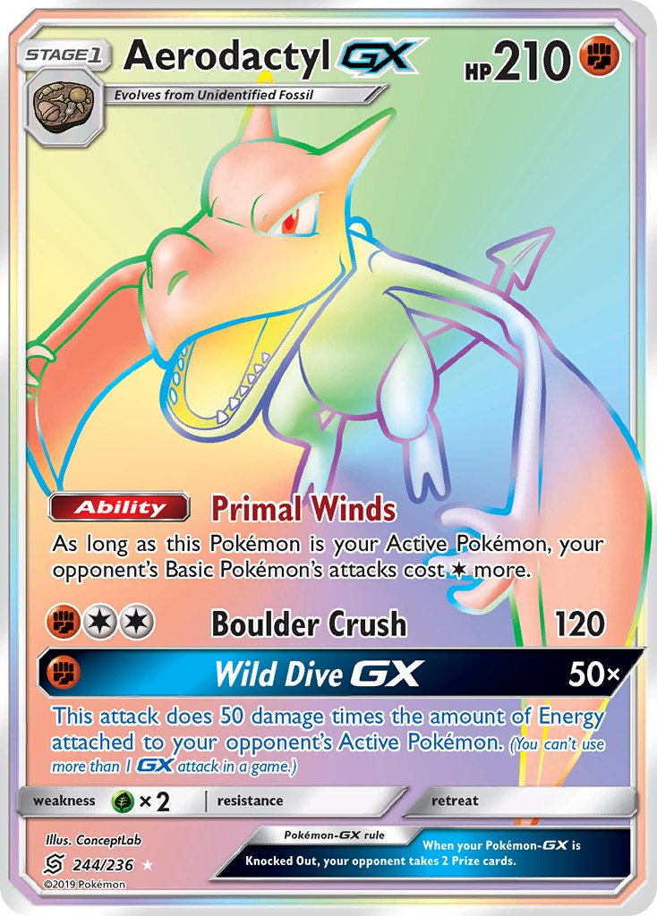 Aerodactyl GX Pokémon card