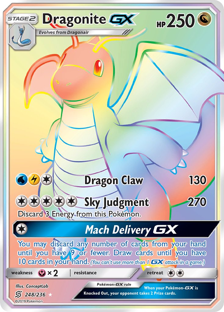 Dragonite GX Pokémon card