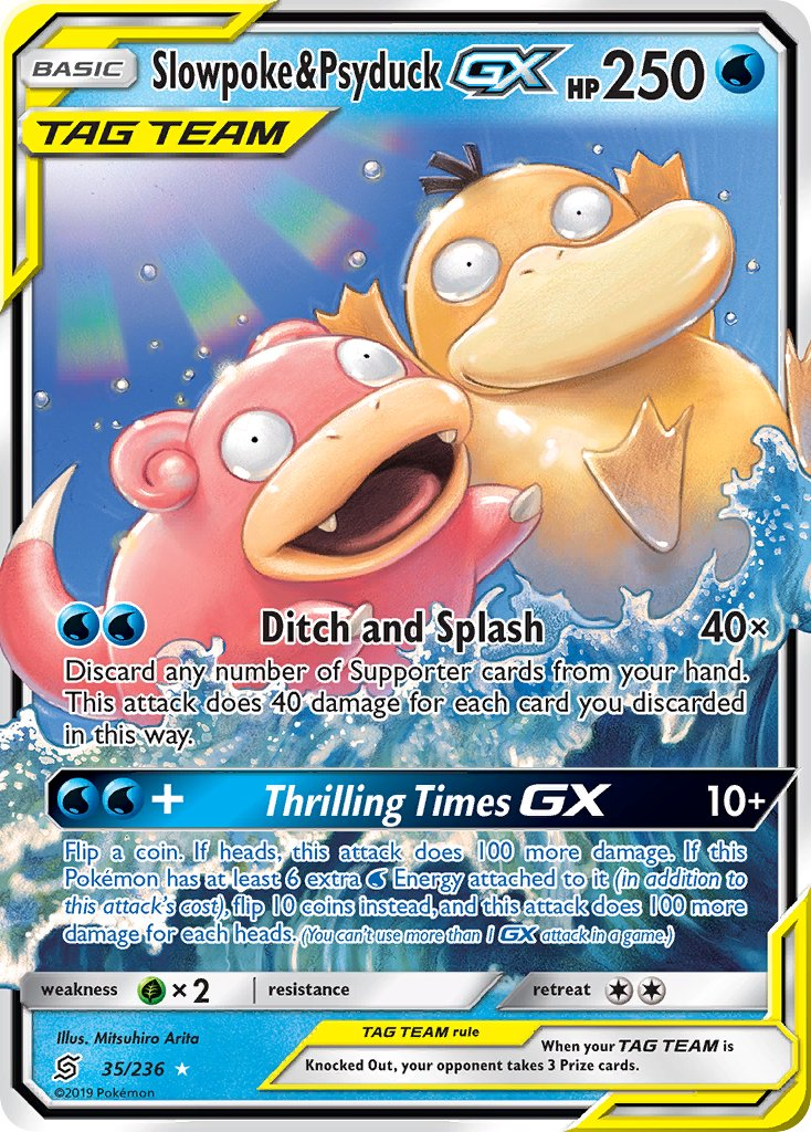 Slowpoke & Psyduck Tag Team GX Pokémon card