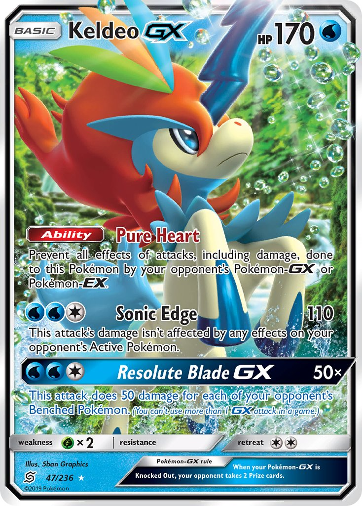 Keldeo GX Pokémon card