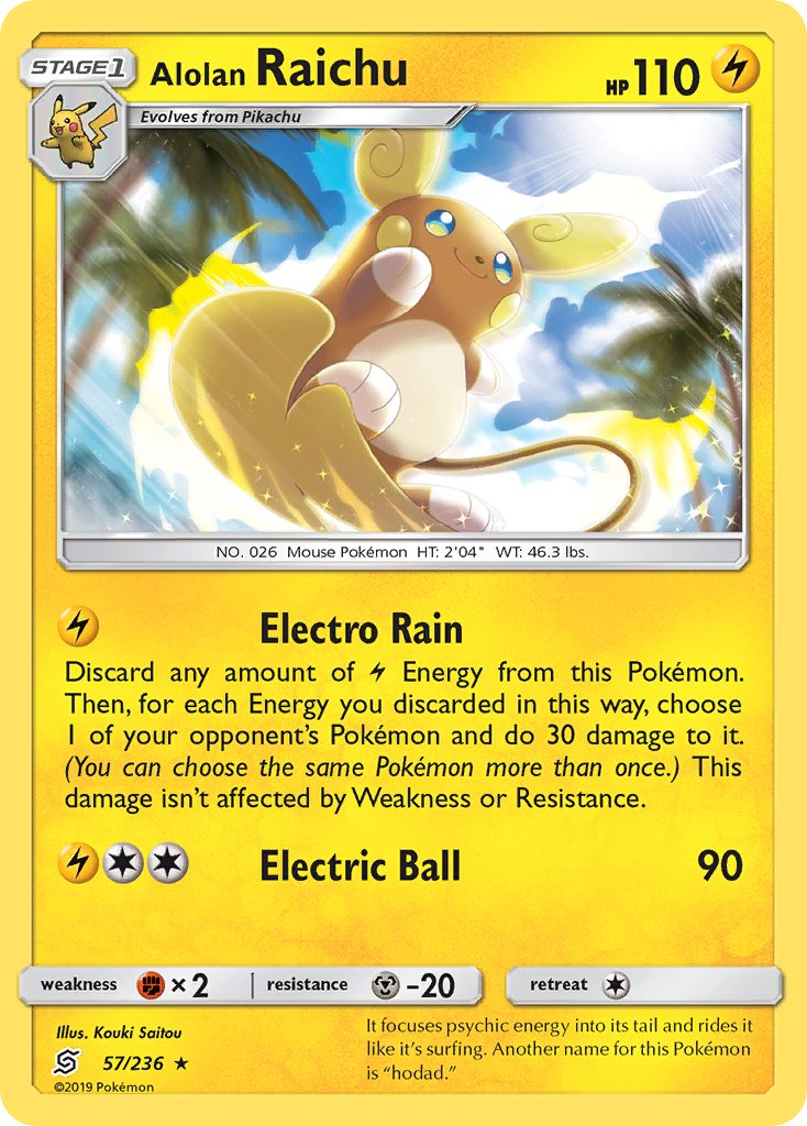 Alolan Raichu Pokémon card