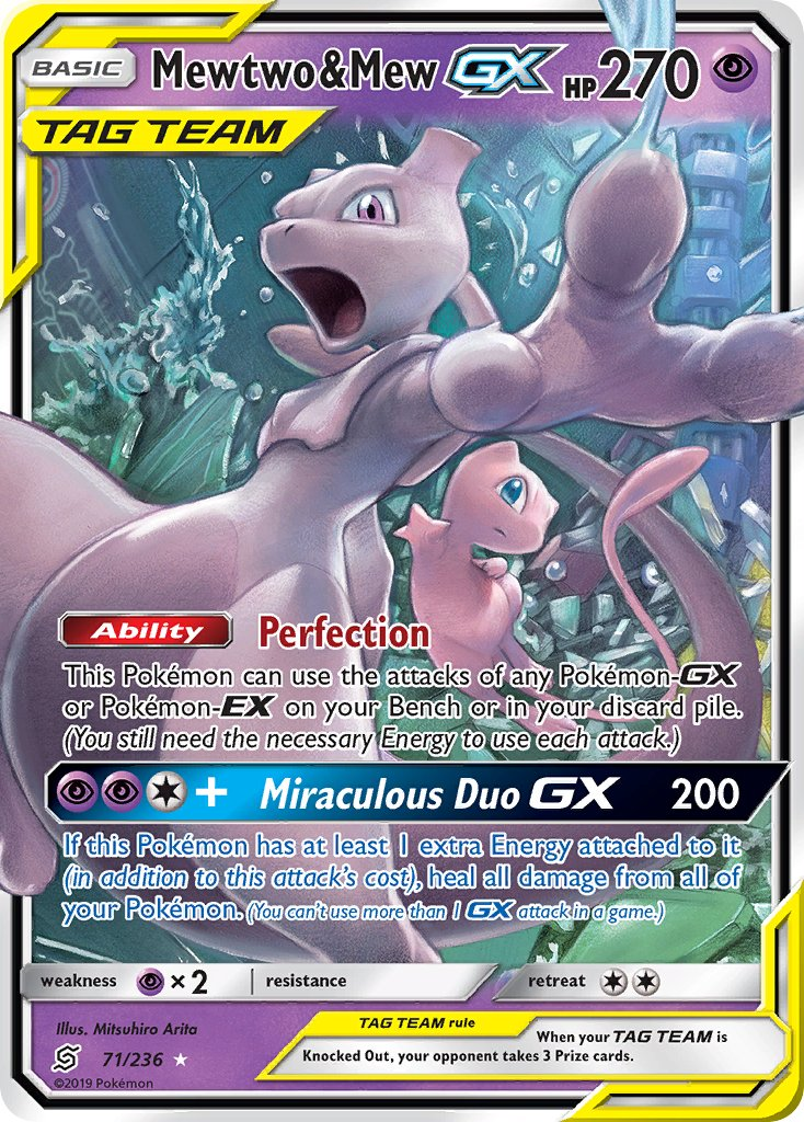 Mewtwo & Mew Tag Team GX Pokémon card